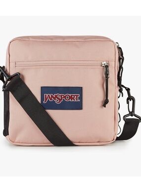 Jansport Blush Pink Crossbody Messenger Bag with Black Strap